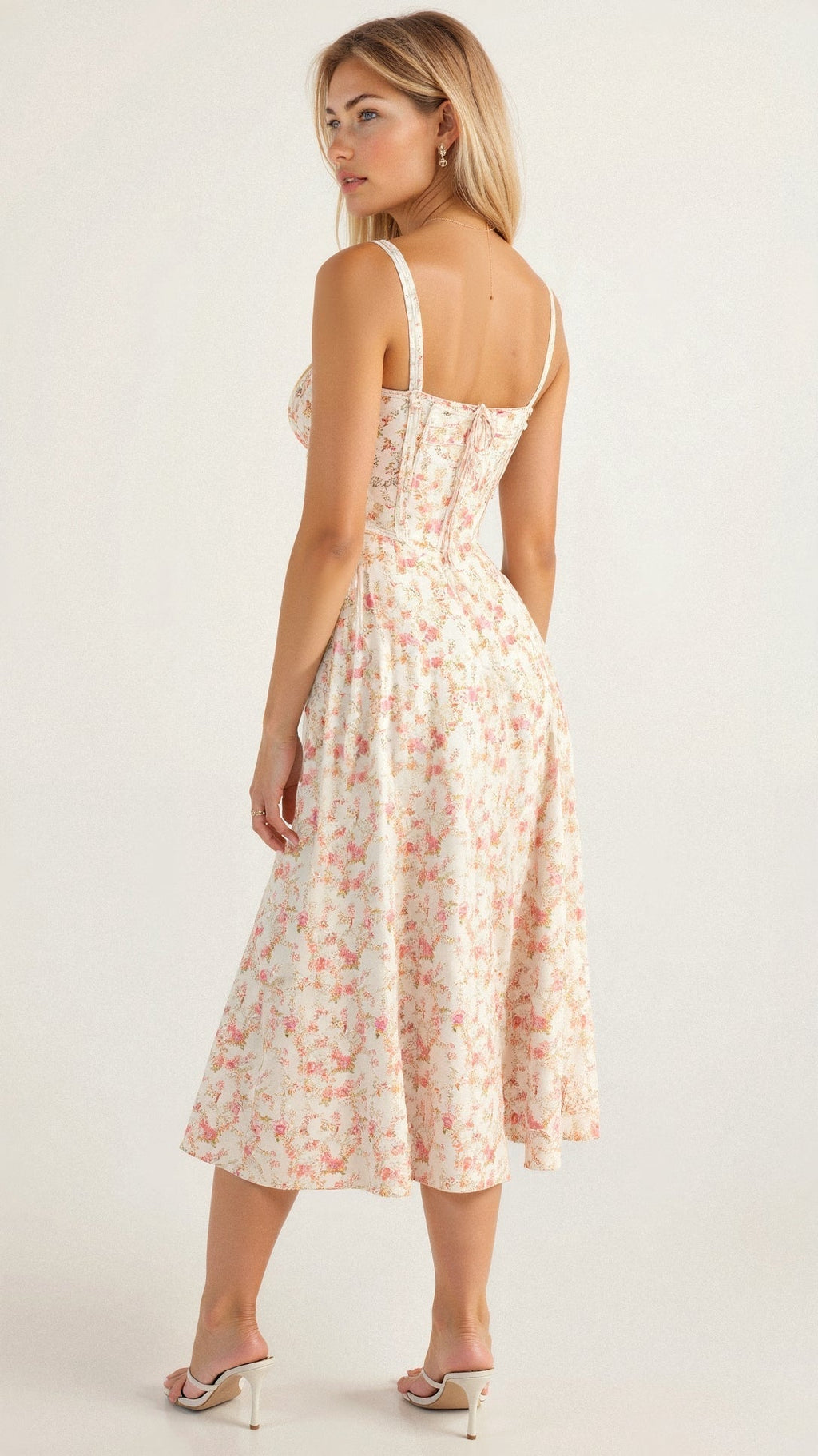 Bustier Midi Dress Tailored Waist Kiana - Women's Dress