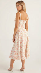 Bustier Midi Dress Tailored Waist Kiana - Women's Dress