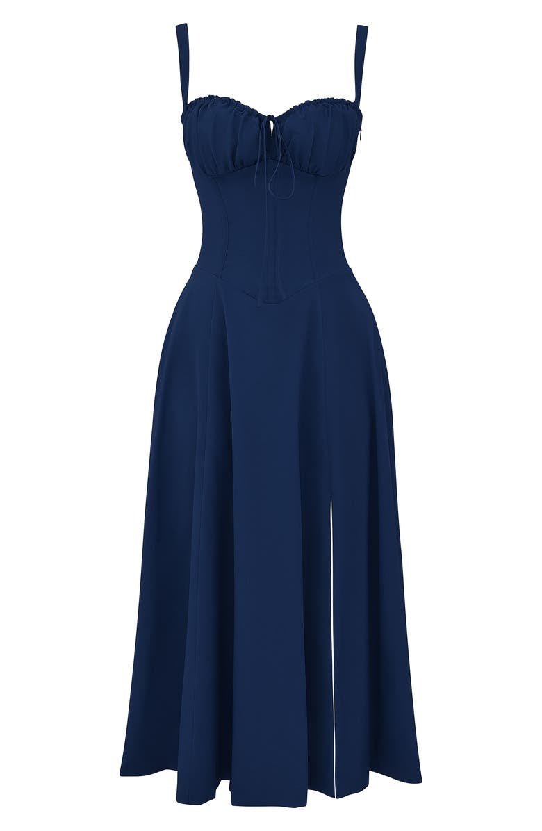 Bustier Midi Dress Tailored Waist Kiana - Women's Dress