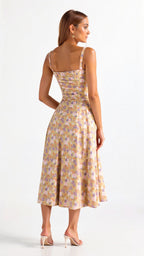 Bustier Midi Dress Tailored Waist Kiana - Women's Dress