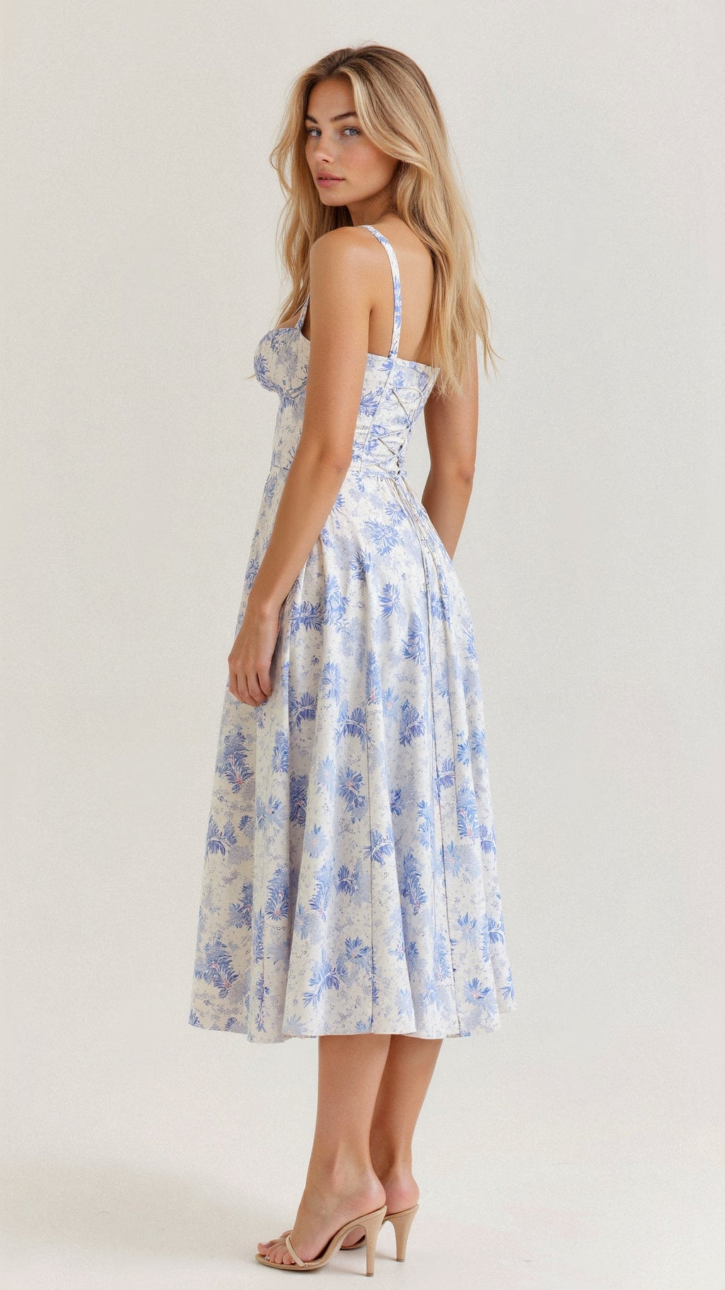 Bustier Midi Dress Tailored Waist Kiana - Women's Dress