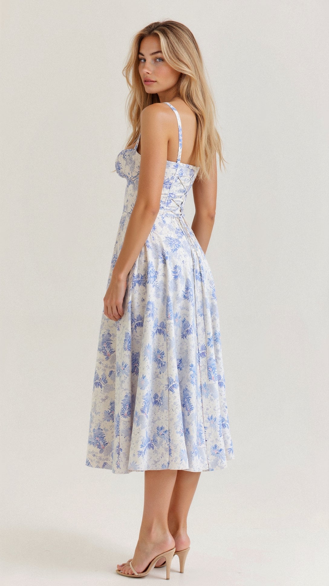 Bustier Midi Dress Tailored Waist Kiana - Women's Dress