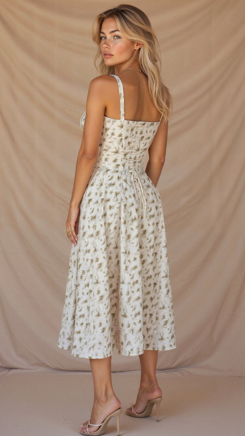 Bustier Midi Dress Tailored Waist Kiana - Women's Dress