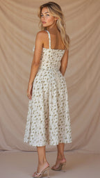 Bustier Midi Dress Tailored Waist Kiana - Women's Dress