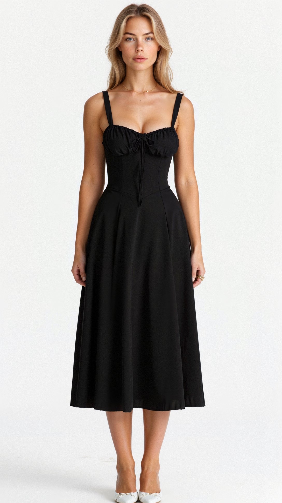 Bustier Midi Dress Tailored Waist Kiana - Women's Dress
