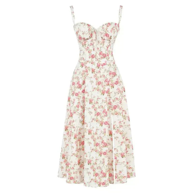 Bustier Midi Dress Tailored Waist Kiana - Women's Dress