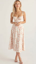 Bustier Midi Dress Tailored Waist Kiana - Women's Dress