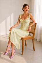Floral Ruffle Maxi Dress Sleeveless Rivera - Women's Dress