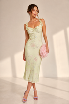 Floral Ruffle Maxi Dress Sleeveless Rivera - Women's Dress