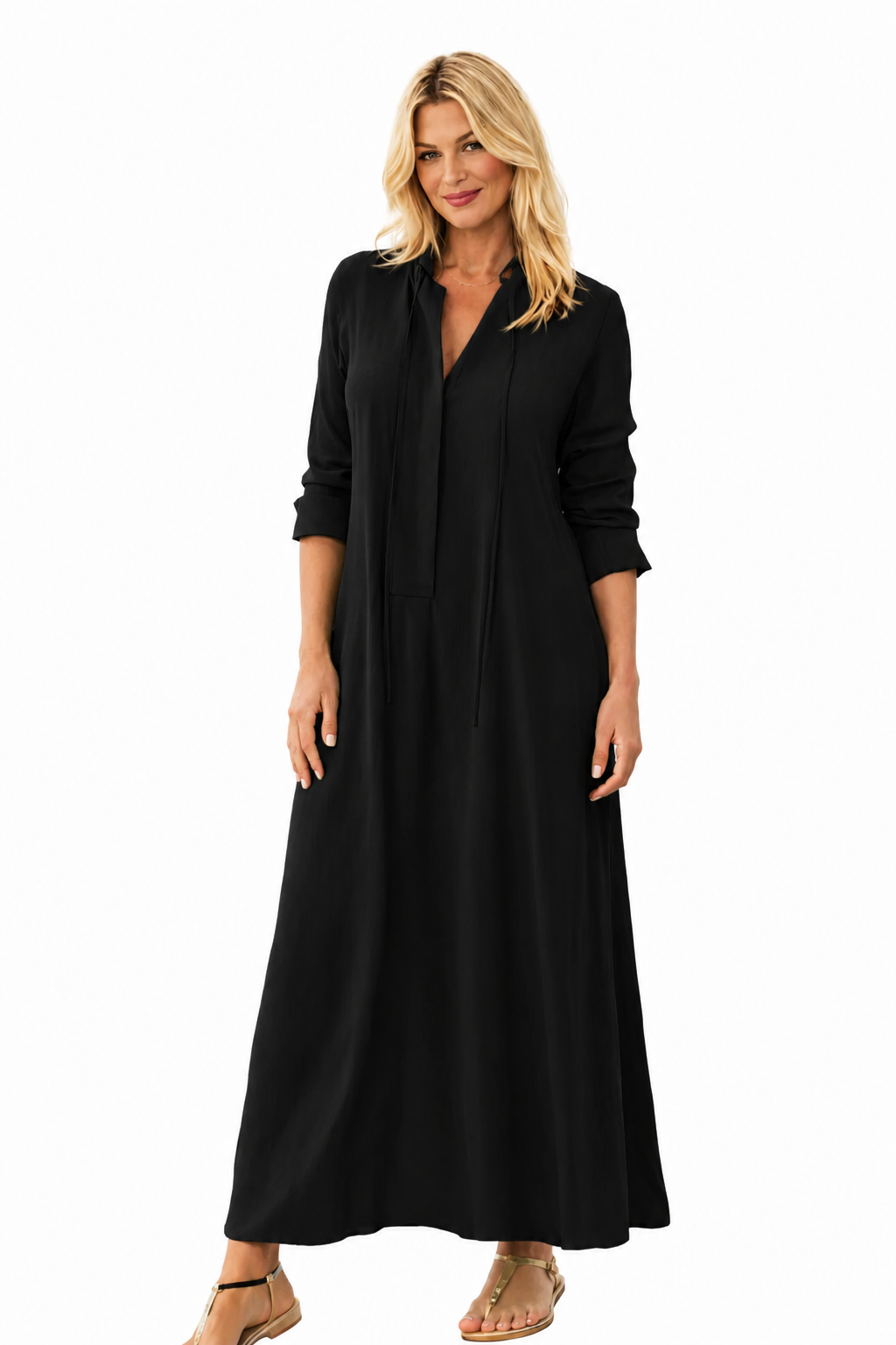 Shirt Maxi Dress Long Sleeve Sage - Women's Dress