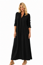 Shirt Maxi Dress Long Sleeve Sage - Women's Dress